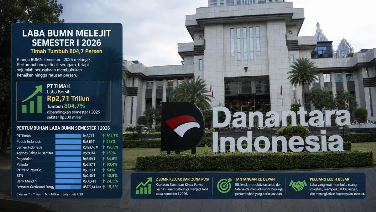 Laba BUMN Meledak di Semester I 2026, Timah Tumbuh Fantastis 804,7 Persen(Foto: ist
/liputan6/AI)
