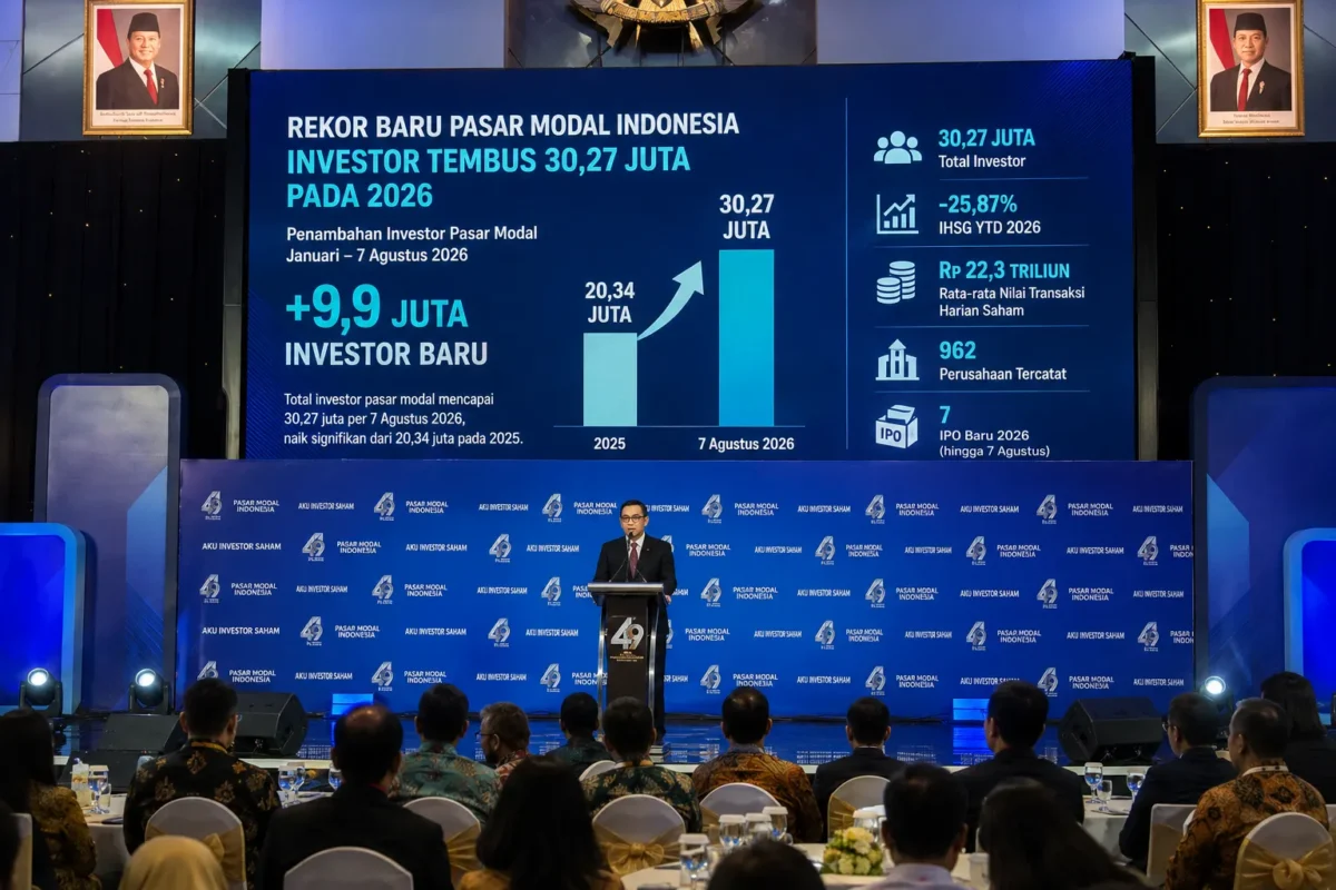 Pasar Modal Indonesia Pecahkan Rekor, 9,9 Juta Investor Baru Bergabung pada 2026(Foto: Beritasatu/Akmalal Hamdhi/AI)