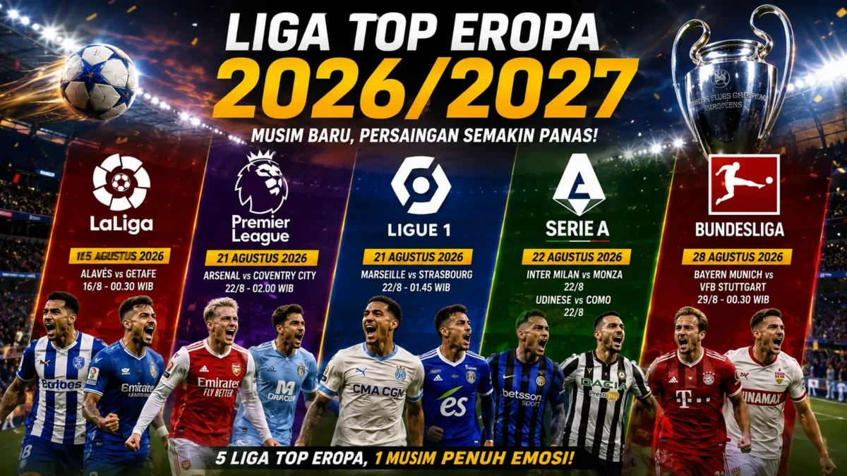 LaLiga Mulai 15 Agustus, Kapan Premier League, Serie A dan Bundesliga?
(Foto: intiperistiwa
/AI)