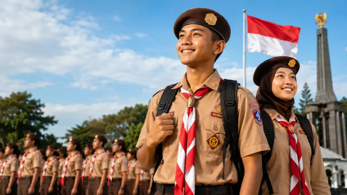 Hari Pramuka ke-65 2026: Ini Tema dan Makna Logo Resmi dari Kwarnas
(Foto: peradaban
/AI)