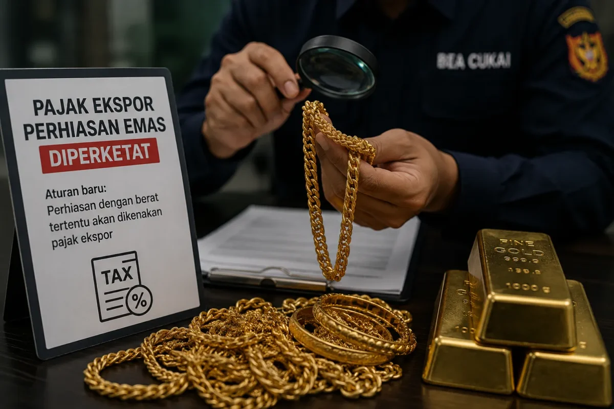 Pemerintah Ketatkan Pajak Ekspor Perhiasan, Modus Akal-akalan Emas Diburu
(Foto: CNN Indonesia/ Laurent Nabila/AI)