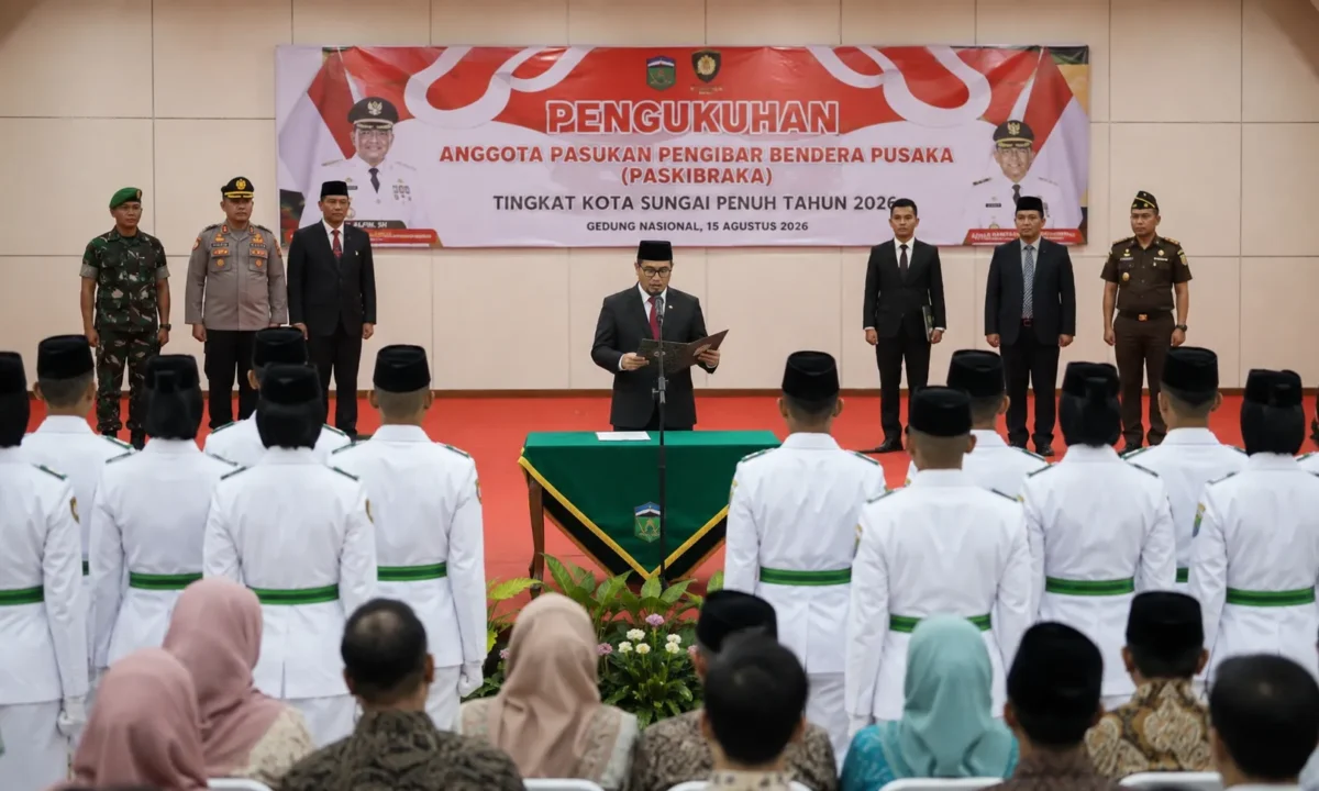 Merah Putih Segera Berkibar, 30 Paskibraka Sungai Penuh Resmi Dikukuhkan
(Foto: Facebook/Prokopim Kota Sungai Penuh/intiperistiwa
/AI)