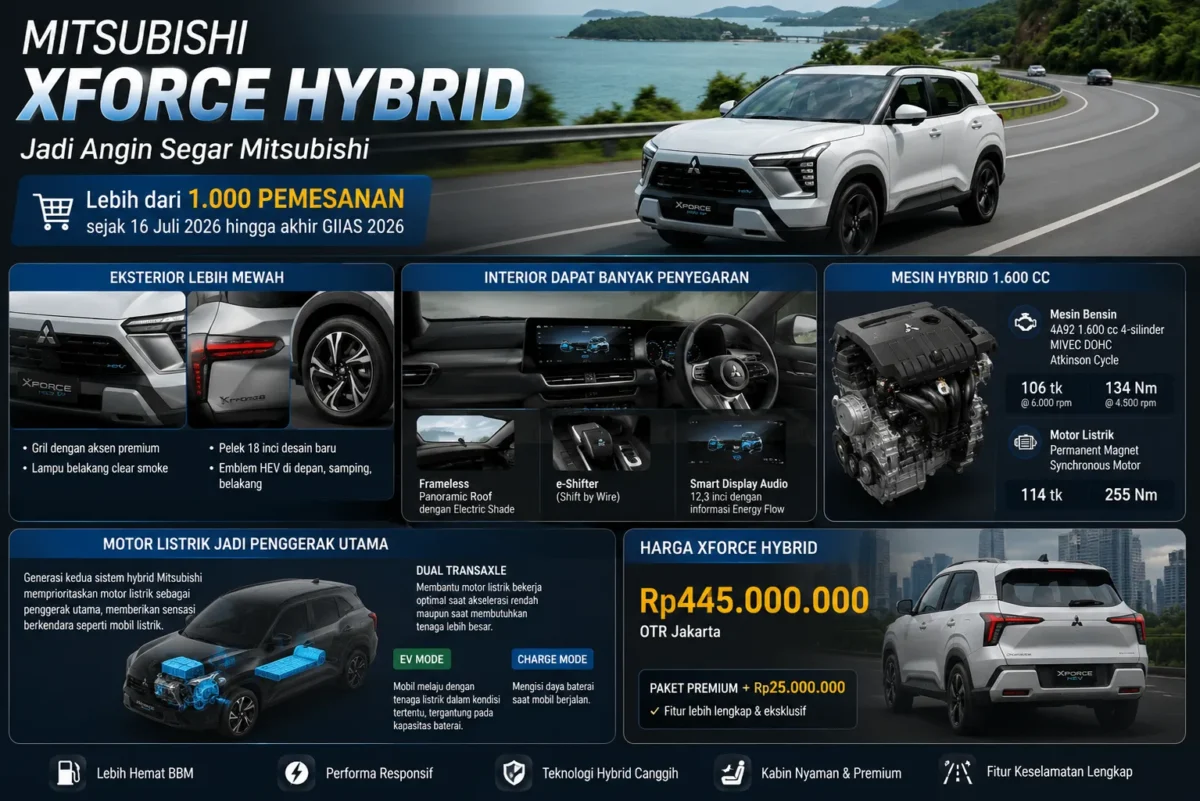 Mitsubishi Xforce Hybrid: Harga, Spesifikasi, dan Fitur Lengkap
(Foto: Dok.IST
/journalarta/AI)