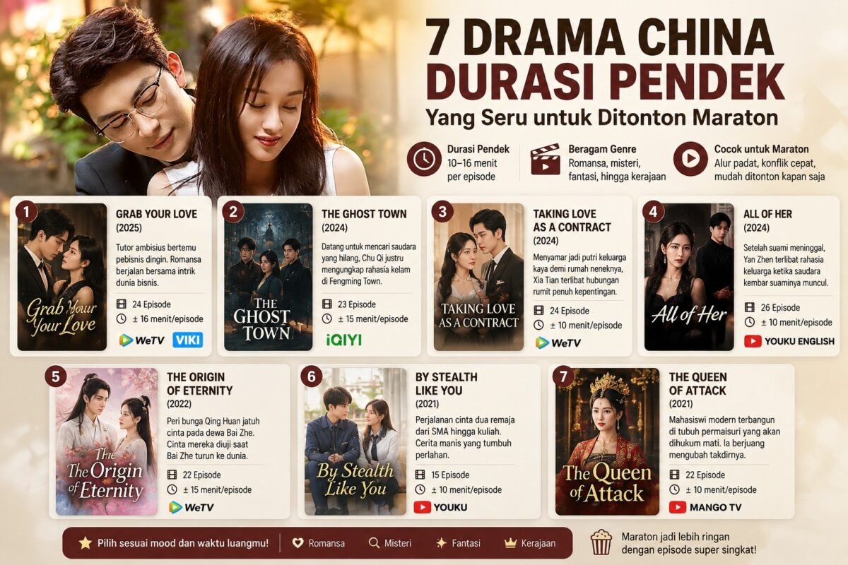 Cuma 10–16 Menit per Episode, Ini 7 Drama China yang Enak Buat Maraton
(Foto: Dok. WeTV, Weibo/detik/AI)