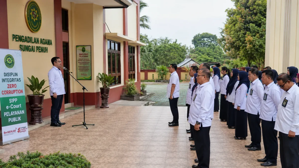 Disiplin hingga Zero Corruption, PA Sungai Penuh Pacu Kinerja Pegawai
(Foto: Asep Sanjaya
/rri/AI)