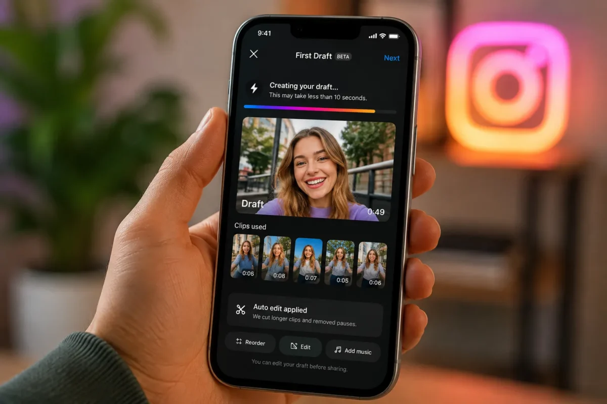 Edit Reels Kini Lebih Praktis, Instagram First Draft Potong Klip Otomatis
(Foto: Ilustrasi Instagram(Social Insider)/kompas
/AI)