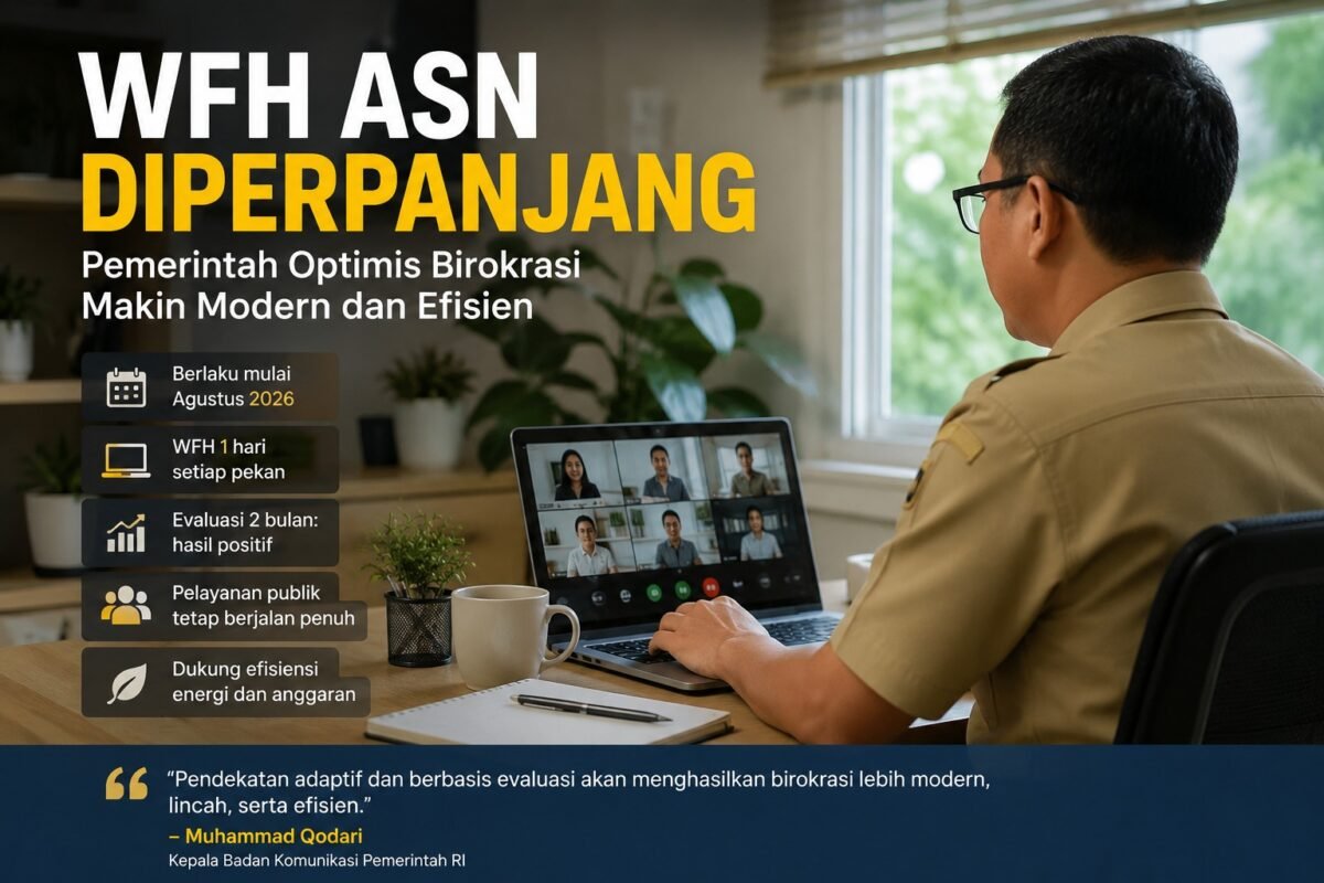 Pemerintah Lanjutkan WFH ASN, Qodari Yakin Birokrasi Makin Modern(Foto: Dok. Bakom RI/disway
/AI)