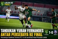 Yuran Fernandes Jadi Pahlawan! Persebaya Tantang Persib di Final Piala Presiden 2026
(Foto: Dok. Persebaya/bola/AI)