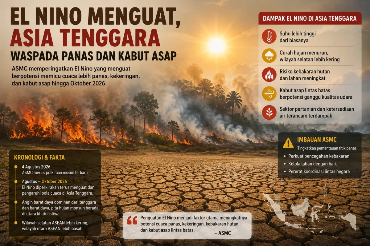 Asia Tenggara Siaga! El Nino Menguat, Cuaca Panas Diprediksi Makin Ekstrem
(Foto: Diolah dari Berbagai Sumber
/bloombergtechnz
/AI)