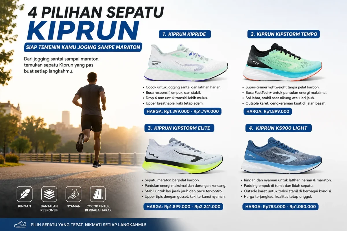 Rekomendasi Sepatu Kiprun dengan Bantalan Empuk, Cocok untuk Pelari Pemula hingga Pro
(Foto: Decathlon
/suara/AI)