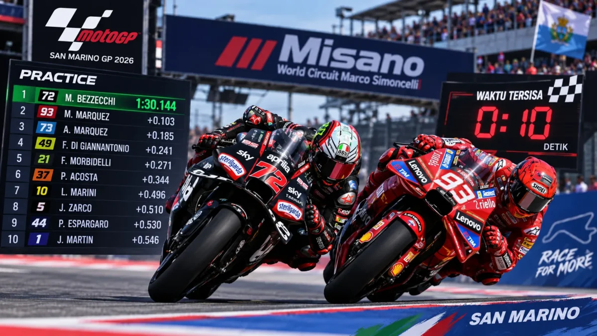 Gila! Bezzecchi Rebut Puncak dari Marc Marquez Saat Waktu Tersisa 10 Detik
(Foto: Jose Jordan/AFP/bola
/AI)