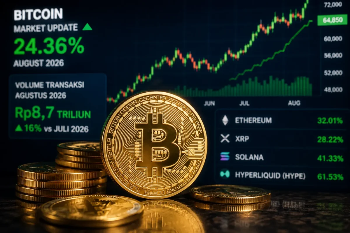 Bitcoin Menguat Tajam, Transaksi Kripto Agustus Tembus Rp8,7 Triliun(Foto: ils
/Freepik/Fabrikasim
/beritasatu/AI)