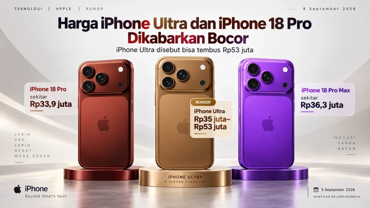 iPhone Ultra Tembus Rp53 Juta? Bocoran Harga iPhone 18 Pro Ikut Bikin Kaget
(Foto: Whylab
/kompas/AI)