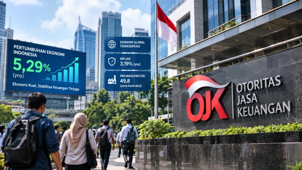 Ekonomi RI Tumbuh 5,29 Persen, OJK Ungkap Risiko yang Mengintai
(Foto: CNN Indonesia/Andry Novelino/AI)